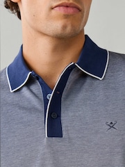 Niebieski - Hackett Classic Fit Short Sleeve Oxford Polo Shirt - Obraz 2 z 6