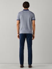 Niebieski - Hackett Classic Fit Short Sleeve Oxford Polo Shirt - Obraz 4 z 6