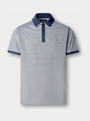 Niebieski - Hackett Classic Fit Short Sleeve Oxford Polo Shirt - Obraz 5 z 6