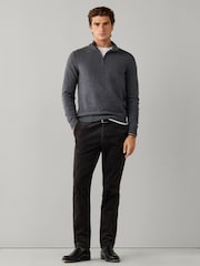 Hackett Grey Lambswool Quarter Zip Jumper - Image 3 of 7