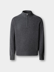 Hackett Grey Lambswool Quarter Zip Jumper - Image 5 of 7
