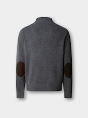 Hackett Grey Lambswool Quarter Zip Jumper - Image 6 of 7
