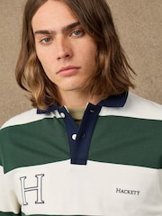 Hackett Green Classic Fit Short Sleeve Striped Polo Shirt - Image 2 of 5