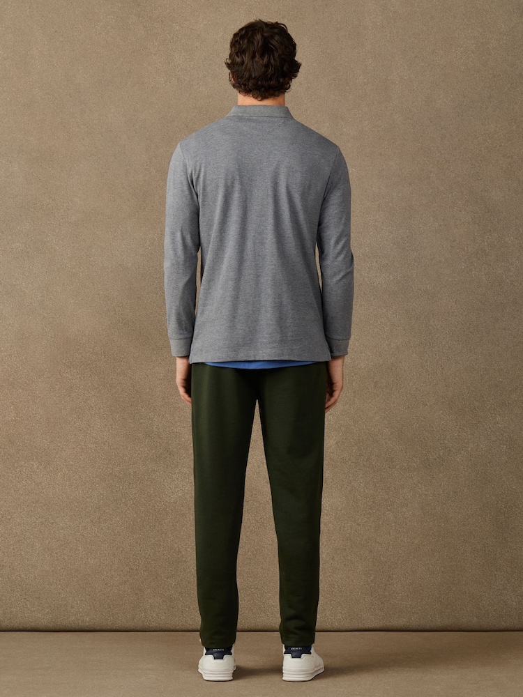 Hackett Grey Classic Fit Long Sleeve Branded Polo Shirt - Image 5 of 5