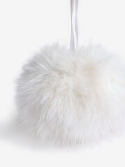 Set of 3 White Faux Fur Baubles - Image 5 of 5