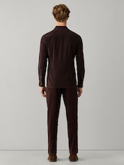 Hackett Brown Tailored Fit Smart Babycord Shirt - Image 5 of 6