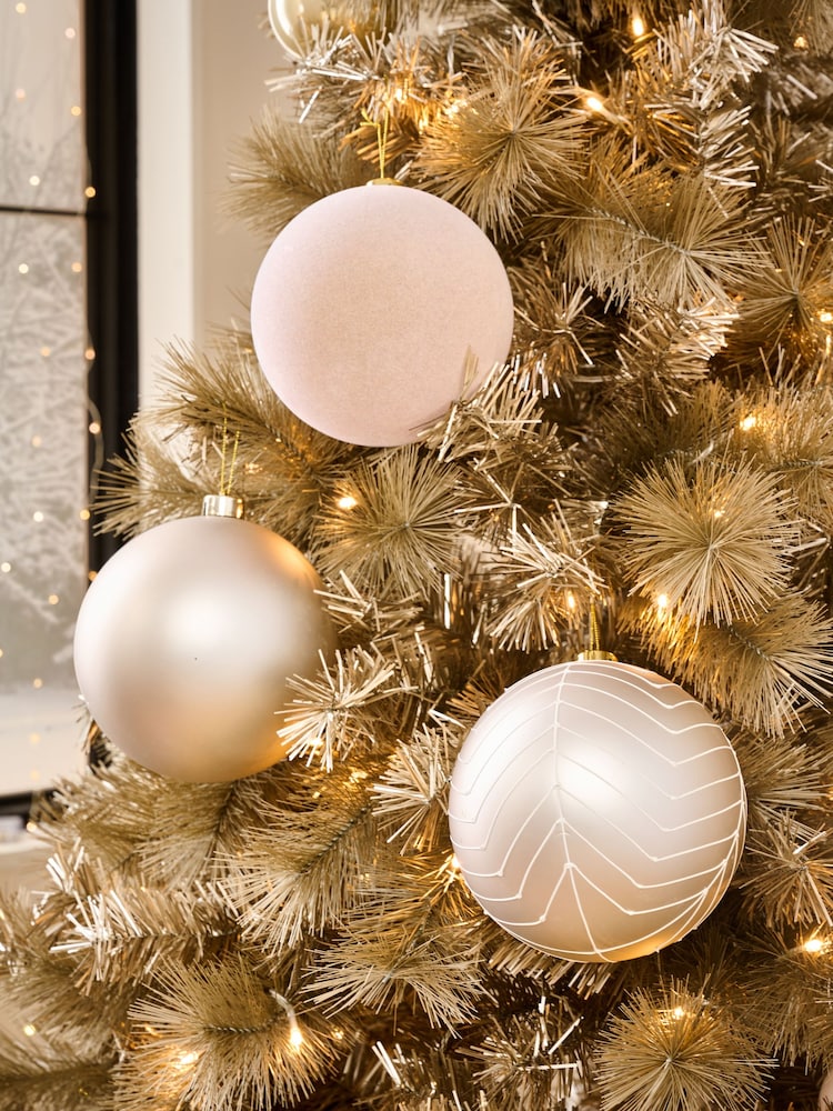 Set of 3 Champagne XL Baubles - Image 1 of 5