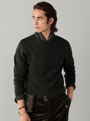 Hackett Green Lambswool Crew Neck Jumper - Image 1 of 5