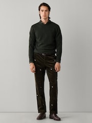 Hackett Green Lambswool Crew Neck Jumper - Image 4 of 5