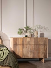 Barker and Stonehouse Natural Mango Wood Zuberi 6 Drawer Chest - Image 1 of 11