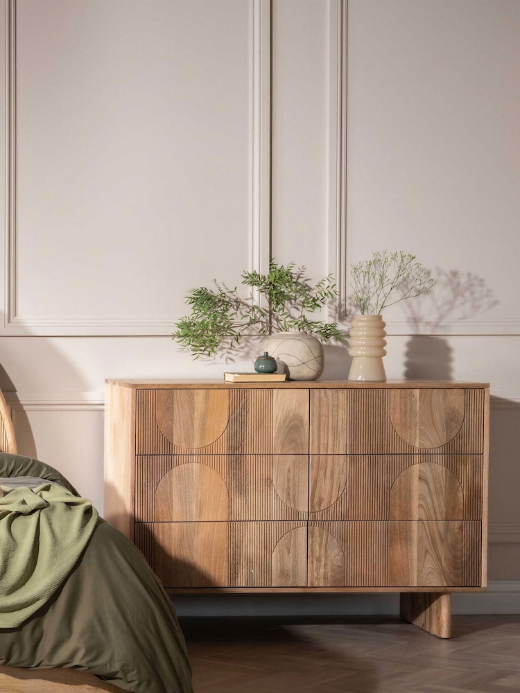 Barker and Stonehouse Natural Mango Wood Zuberi 6 Drawer Chest - Image 1 of 11 Barker and Stonehouse Natural Mango Wood Zuberi 6 Drawer Chest - Image 1 of 11