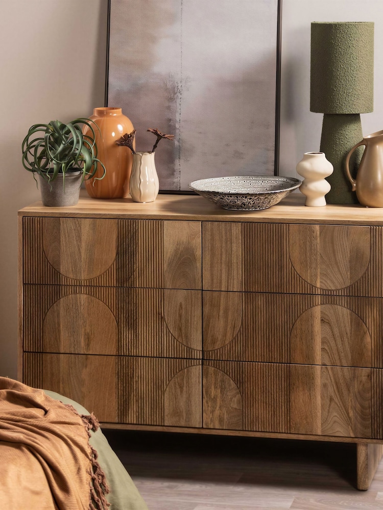Barker and Stonehouse Natural Mango Wood Zuberi 6 Drawer Chest - Image 2 of 11 Barker and Stonehouse Natural Mango Wood Zuberi 6 Drawer Chest - Image 2 of 11