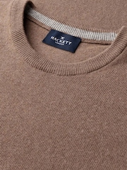 Hackett Lambswool Cable Knit Crew Neck Jumper - Imaginea 3 din 3