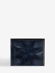 Set of 6 Navy Blue Flock Star Christmas Baubles - Image 3 of 5