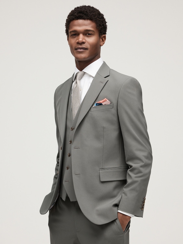 Green Slim Fit Motionflex Stretch Suit Jacket - Image 1 of 11