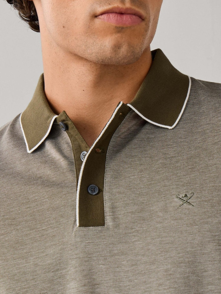 Zielony - Hackett Classic Fit Short Sleeve Oxford Polo Shirt - Obraz 2 z 6 Zielony - Hackett Classic Fit Short Sleeve Oxford Polo Shirt - Obraz 2 z 6
