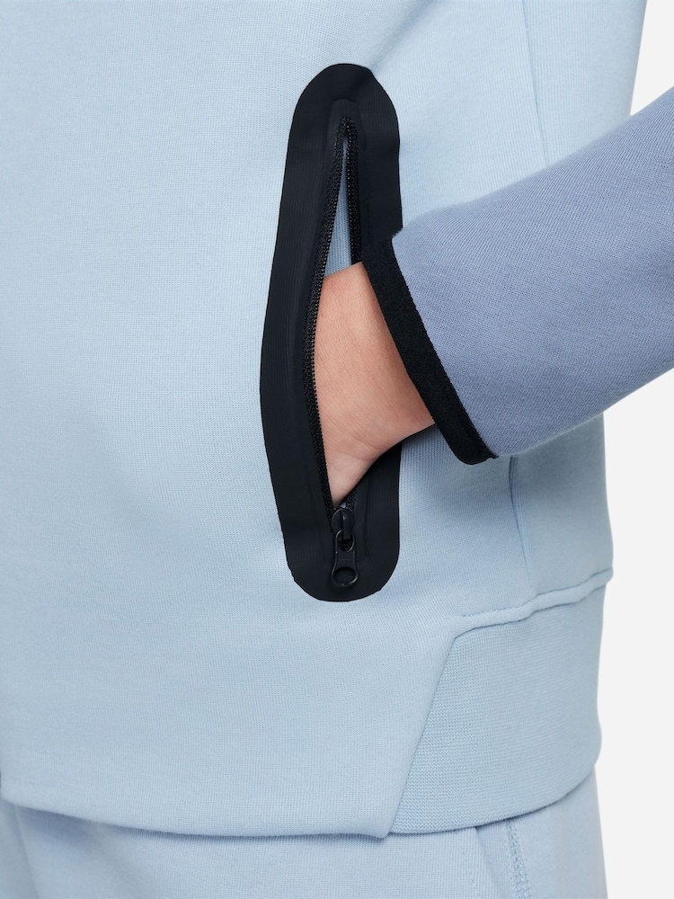 Albastru deschis - Hanorac Nike Tech din fleece cu fermoar - Image 5 of 6
