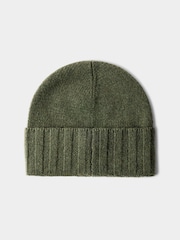 Hackett Green Pure Cashmere Beanie Hat - Image 2 of 4