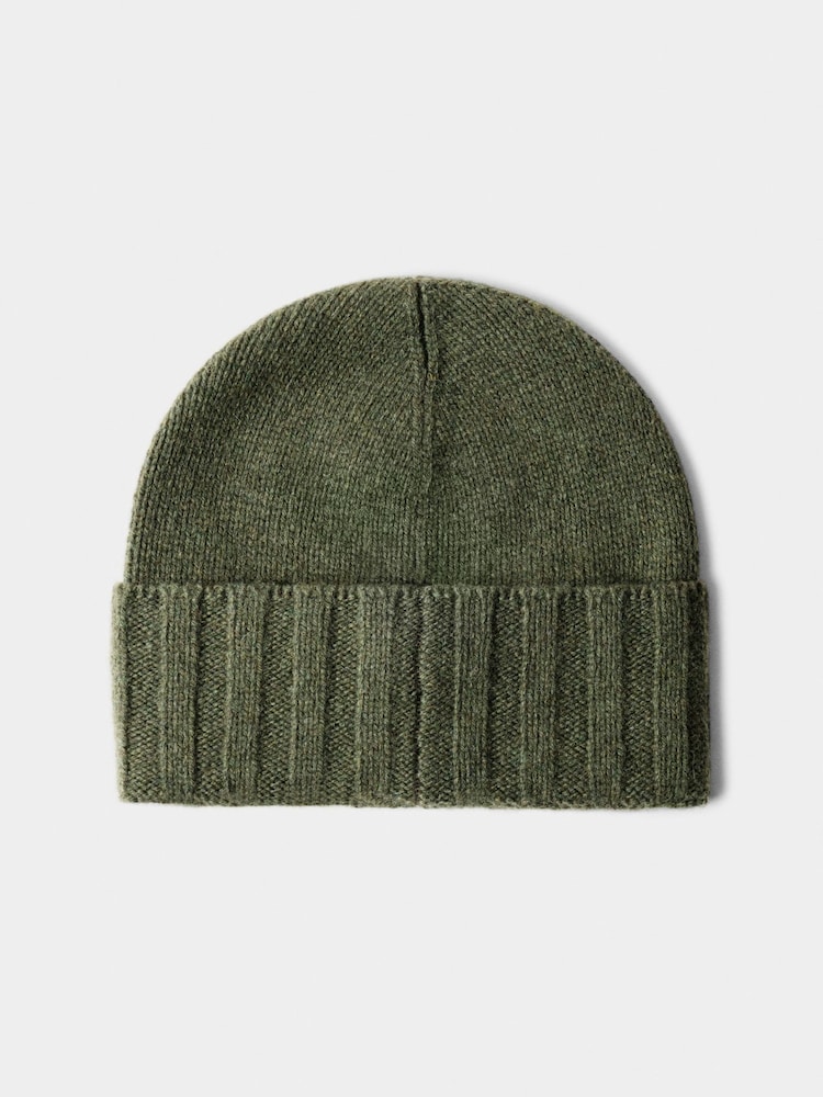 Hackett Green Pure Cashmere Beanie Hat - Image 2 of 4 Hackett Green Pure Cashmere Beanie Hat - Image 2 of 4