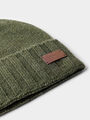 Hackett Green Pure Cashmere Beanie Hat - Image 3 of 4