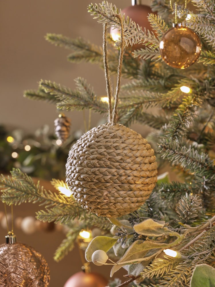 Natural Woven Christmas Bauble - Image 1 of 4 Natural Woven Christmas Bauble - Image 1 of 4