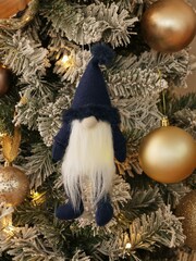 Navy Blue Christmas Gonk Light Up Bauble - Image 1 of 4