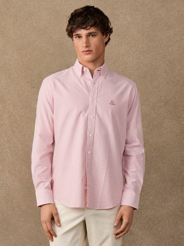 Rosa - Hackett Classic Fit Striped Oxford Shirt - Bilde 1 av 5