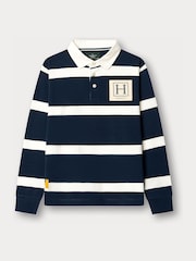 Hackett Blue Classic Fit Striped Rugby Shirt - Image 1 of 4