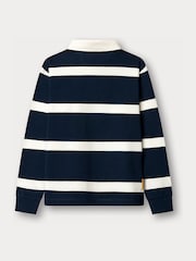 Hackett Blue Classic Fit Striped Rugby Shirt - Image 2 of 4