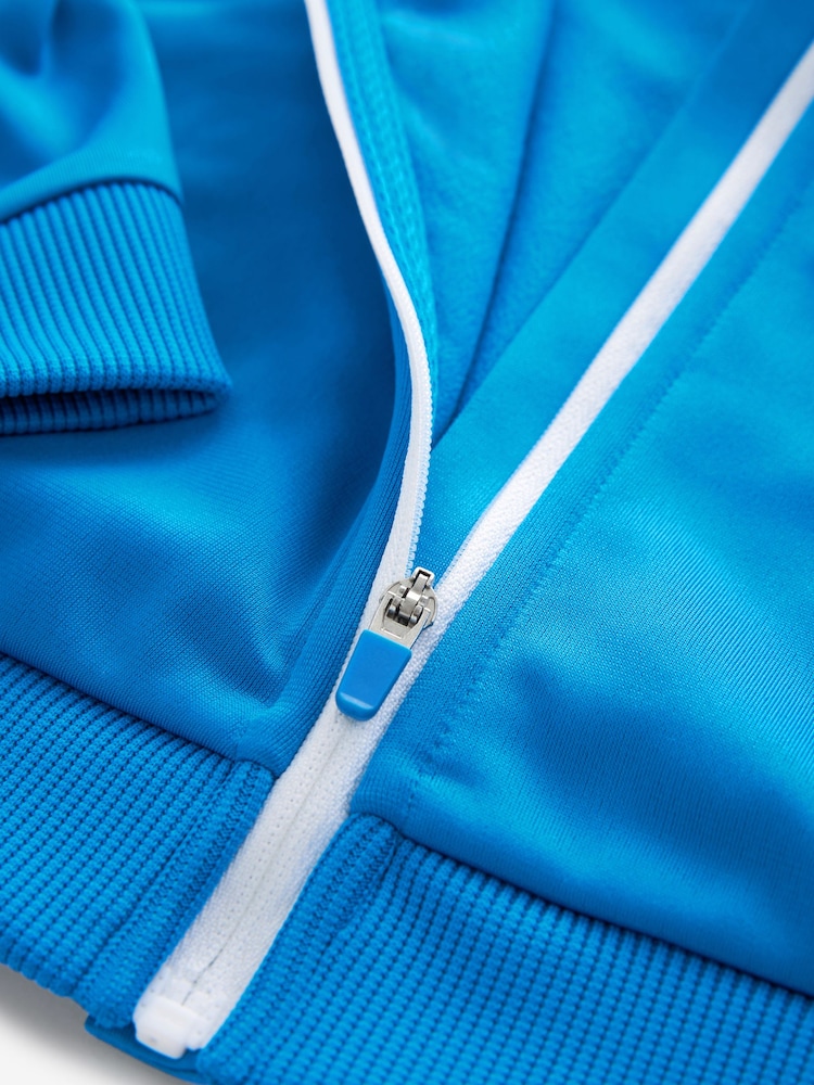 Little Bird by Jools Oliver Blue Rainbow Stripe Blue Track Jacket - Image 10 of 10