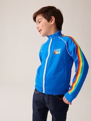 Little Bird by Jools Oliver Blue Rainbow Stripe Blue Track Jacket - Image 2 of 10