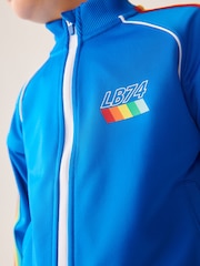 Little Bird by Jools Oliver Blue Rainbow Stripe Blue Track Jacket - Image 4 of 10