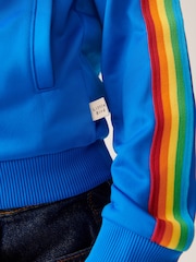 Little Bird by Jools Oliver Blue Rainbow Stripe Blue Track Jacket - Image 5 of 10