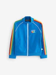 Little Bird by Jools Oliver Blue Rainbow Stripe Blue Track Jacket - Image 6 of 10