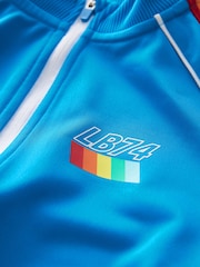 Little Bird by Jools Oliver Blue Rainbow Stripe Blue Track Jacket - Image 8 of 10