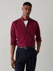 Rød - Hackett Skreddersydd Garment Dyed Oxford-skjorte - Bilde 3 av 6