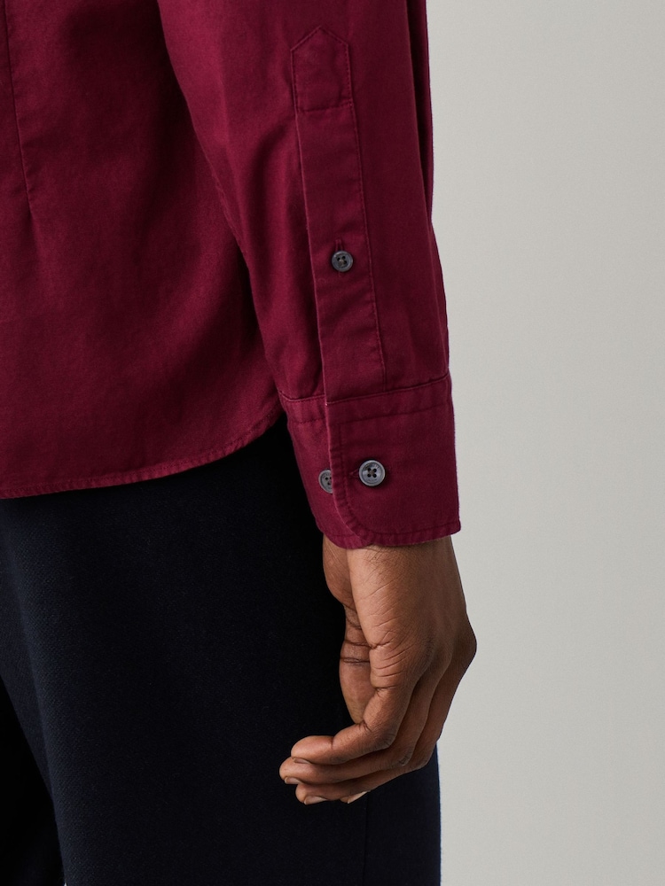 Rød - Hackett Skreddersydd Garment Dyed Oxford-skjorte - Bilde 6 av 6
