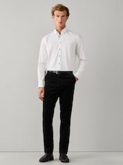 Hackett White Tailored Fit Multi Trim Flannel Shirt - Image 4 of 6