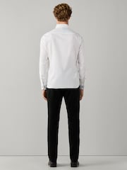 Hackett White Tailored Fit Multi Trim Flannel Shirt - Image 5 of 6