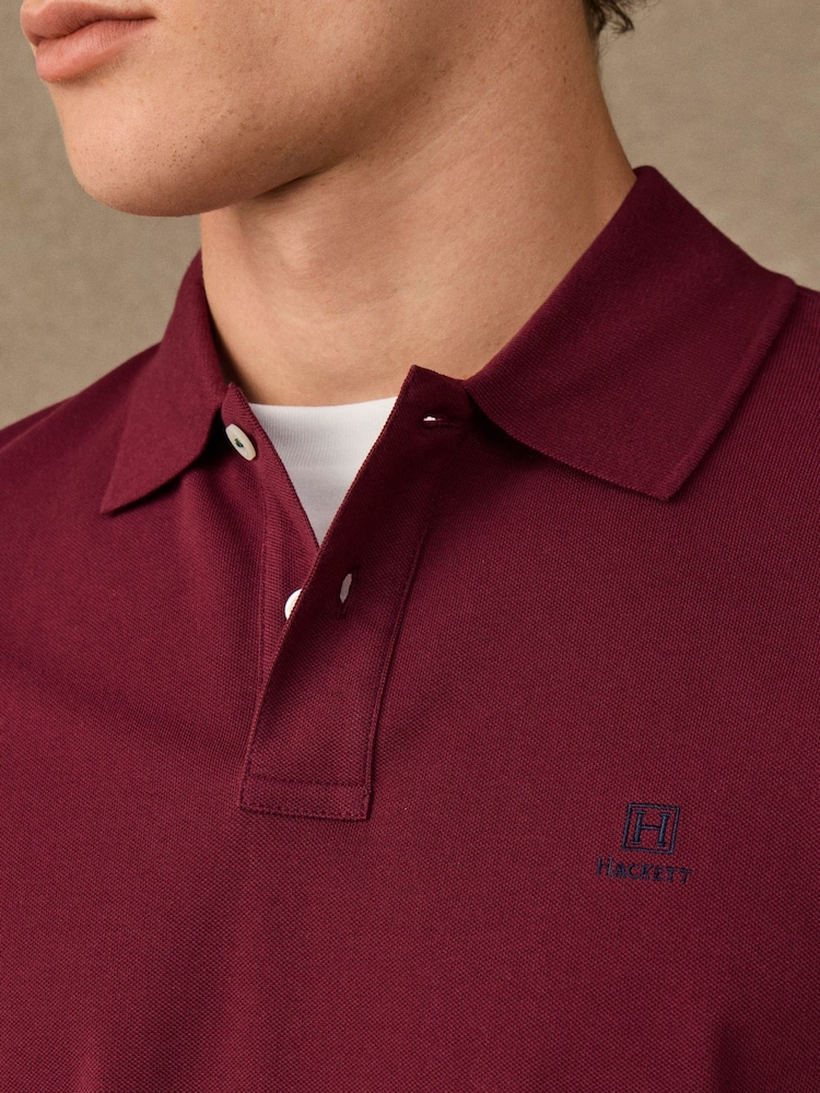 Կարմիր - Hackett Classic Fit Short Sleeve Branded Polo Shirt - Պատկեր 2 5-ից