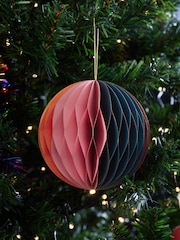 Set of 6 Multi Bright Paper Honeycomb Baubles - Image 2 of 5