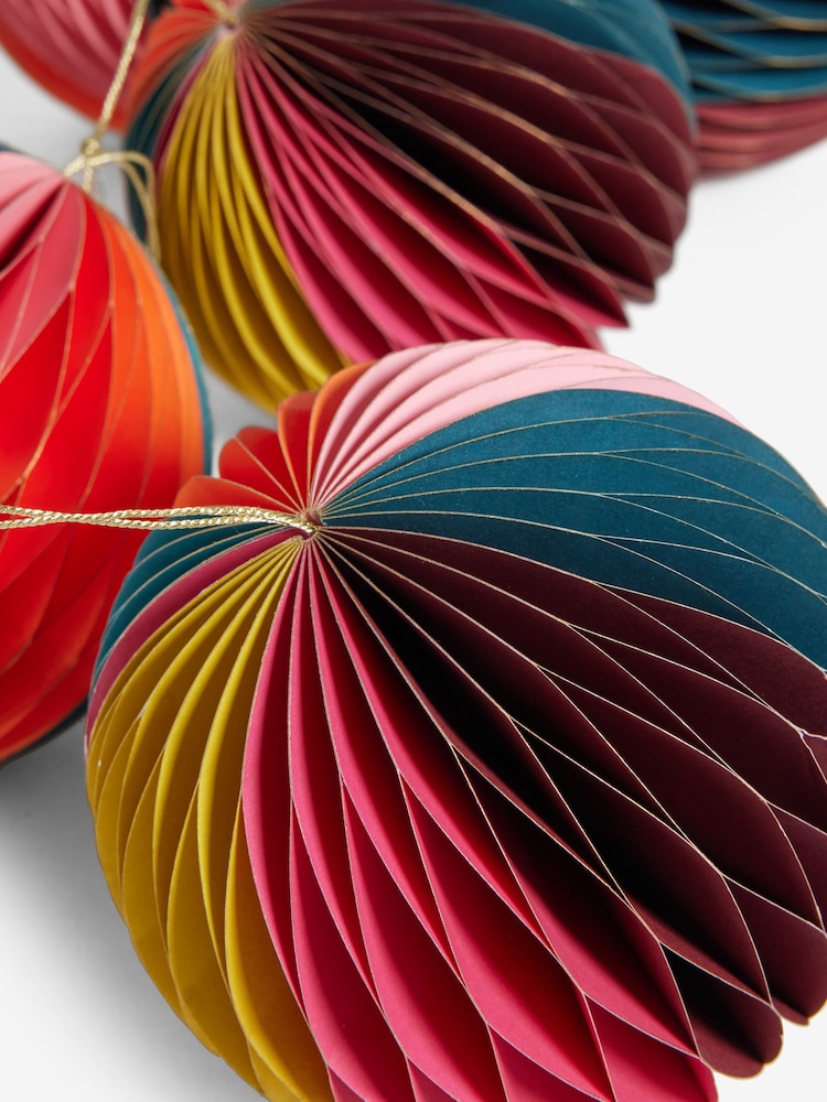 Set of 6 Multi Bright Paper Honeycomb Baubles - Image 5 of 5 Set of 6 Multi Bright Paper Honeycomb Baubles - Image 5 of 5