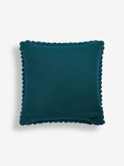 Teal Blue 43 x 43cm Global Bobble 100% Cotton Cushion - Image 3 of 5