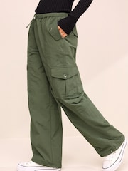Khaki Green Parachute Pull On Cargo Trousers - Image 2 of 6