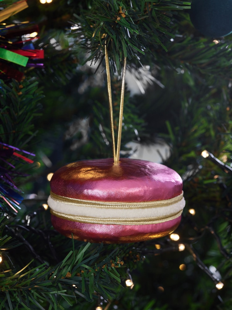Set of 3 Pink Macaron Christmas Baubles - Image 2 of 4