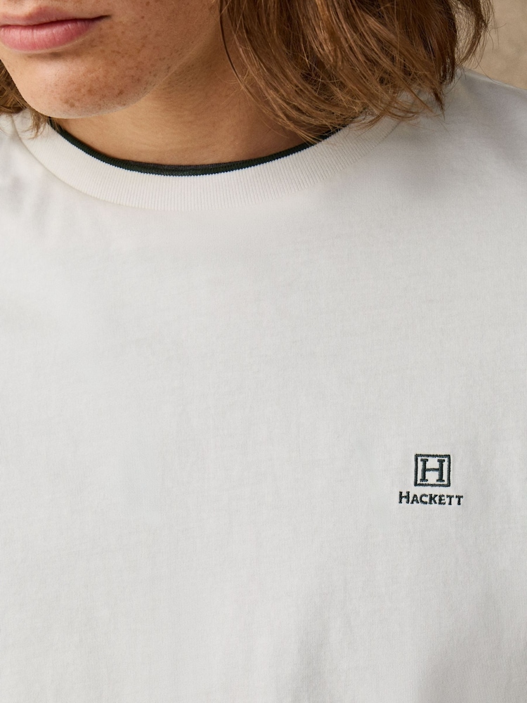Hackett White Classic Fit H Logo T-Shirt - Image 2 of 5