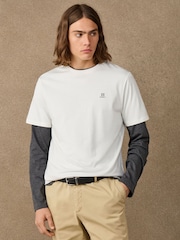 Hackett White Classic Fit H Logo T-Shirt - Image 3 of 5