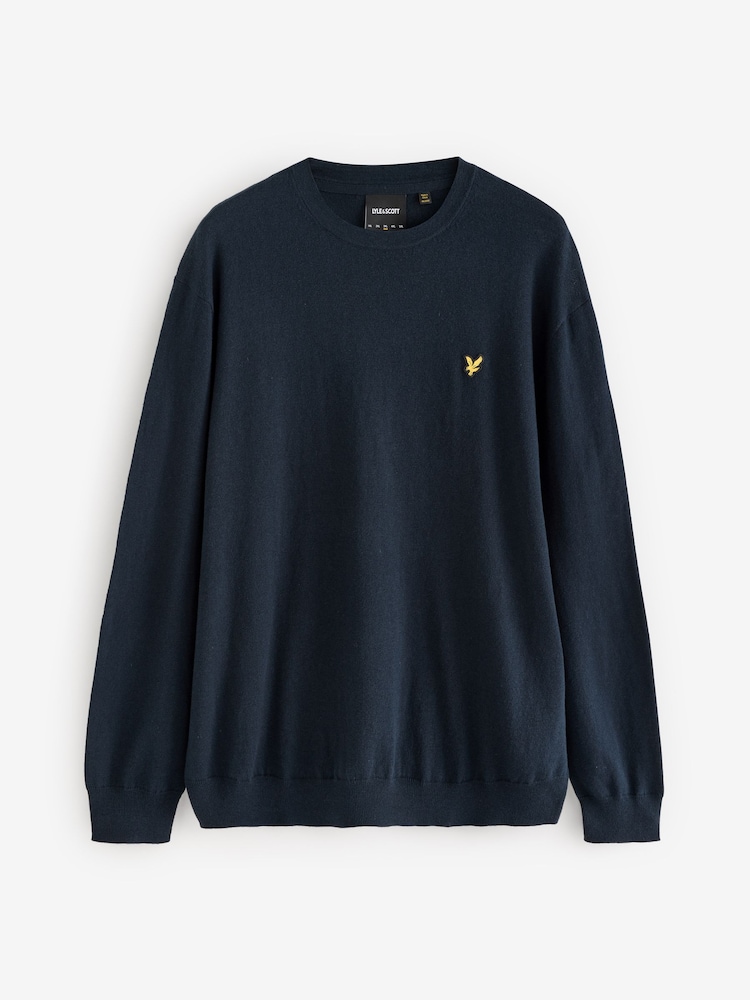 Lyle & Scott Navy Big & Tall Merino Crew Next Jumper - Image 1 of 1