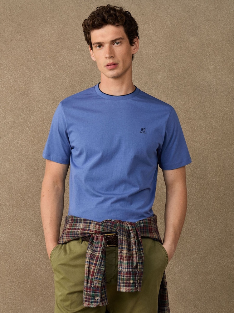 Hackett Blue Classic Fit H Logo T-Shirt - Image 1 of 5