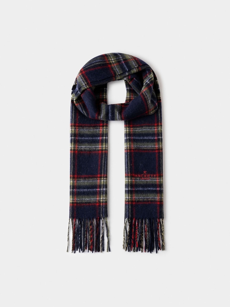 Hackett Wool-Cashmere Branded Plaid Scarf - Imaginea 1 din 3